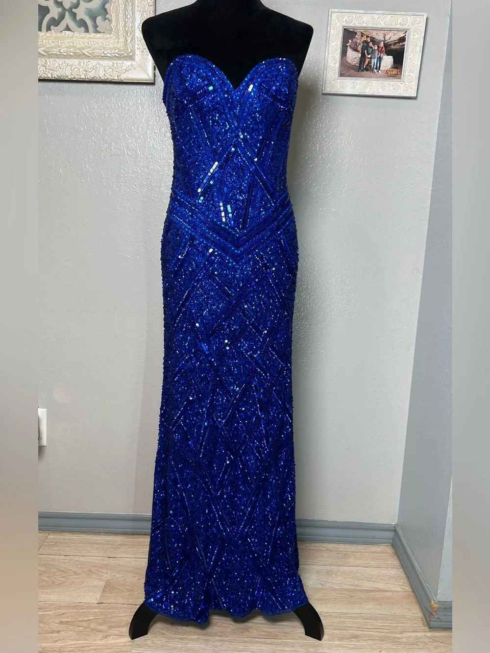 scala blue sequin dress Scala - 61304